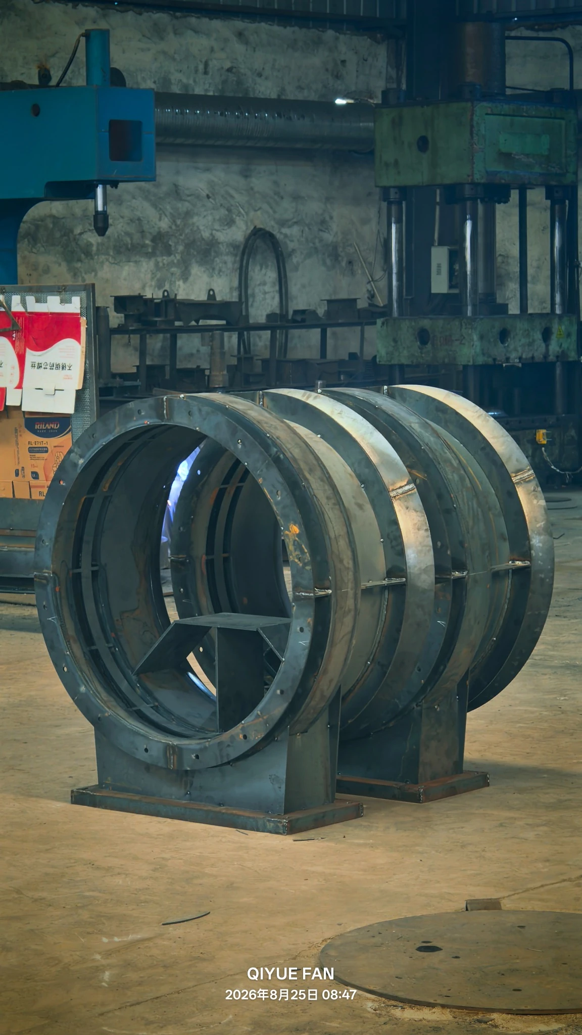 Batch Axial Fan Casing Production Batch axial fan casing production in QIYUE FAN workshop